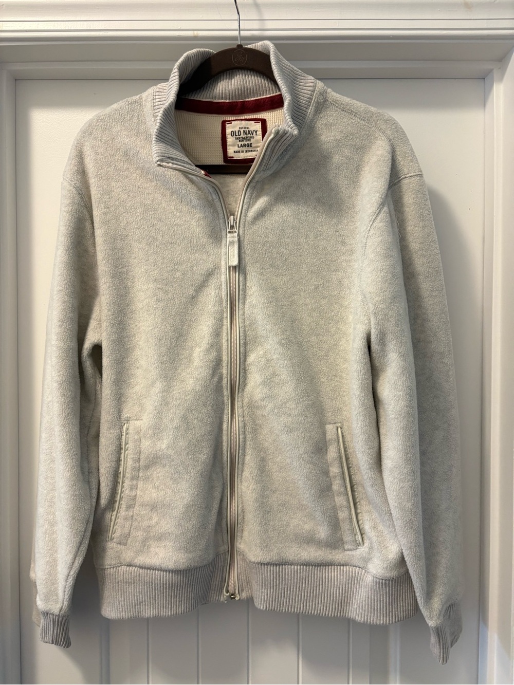 Old Navy Women's Cream Fleece Full-Zip Jacket Size Large